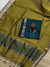 Indiehaat | Maheshwari Silk Zari Border Suit Green