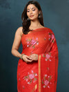 Indiehaat | Kota Silk Embroidered Saree Red