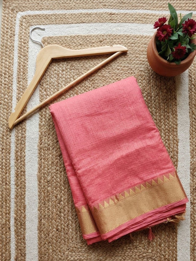 Rangriti Hand Dyed Kota Silk Saree Pink