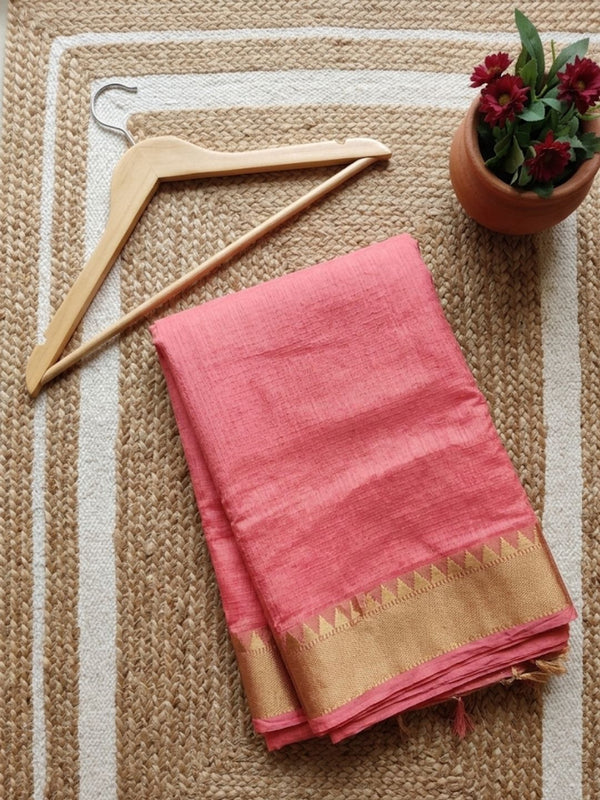 Rangriti Hand Dyed Kota Silk Saree Pink