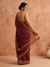 Indiehaat | Hand Dyed Kota Silk Saree Brown