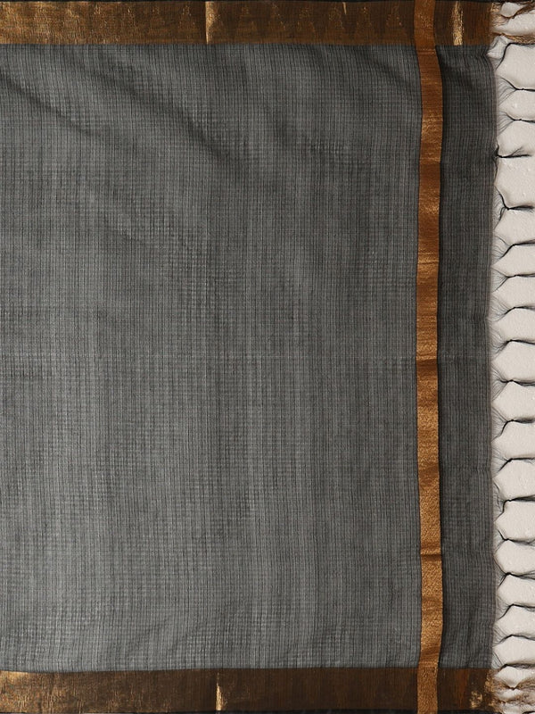Indiehaat | Hand Dyed Kota Silk Saree Black