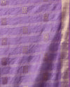 Indiehaat | Kota Silk Hand Dyed Zar Stripe Saree Purple