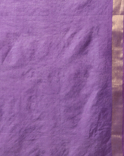 Indiehaat | Kota Silk Hand Dyed Zar Stripe Saree Purple