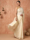 Indiehaat | Hand Dyed Kota Silk Zari Striped Saree White