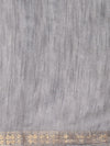 Indiehaat | Hand Dyed Kota Silk Zari Striped Saree Gray
