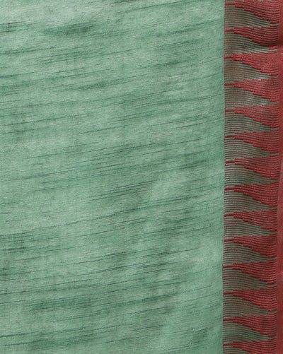 Indiehaat | Kota Silk Hand Dyed Jacquard Saree Green