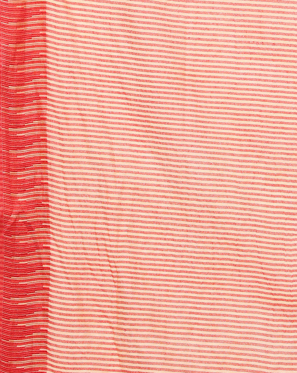 Indiehaat | Kota Silk Hand Dyed Temple Border Saree Beige