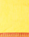 Indiehaat | Kota Silk Hand Dyed Temple Border Saree Yellow