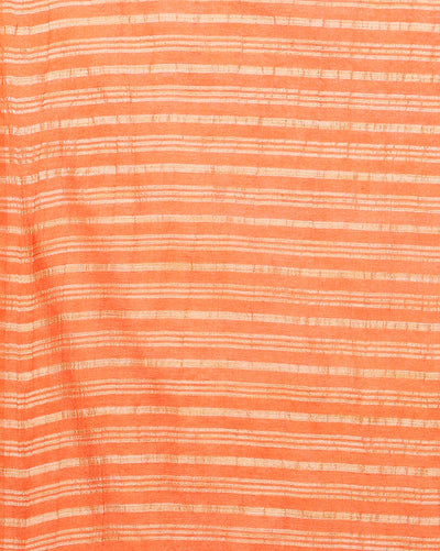 Indiehaat | Kota Silk Hand Dyed Temple Border Saree Orange