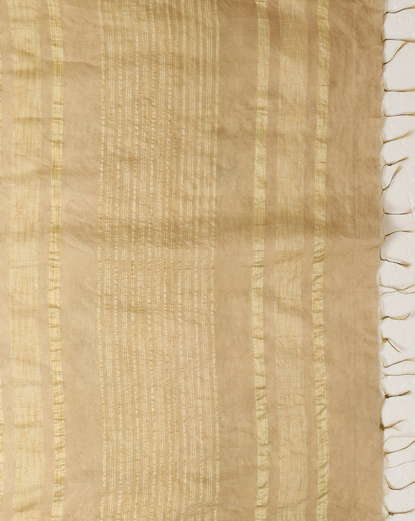 Indiehaat | Kota Silk Hand Dyed Plain Saree Gold