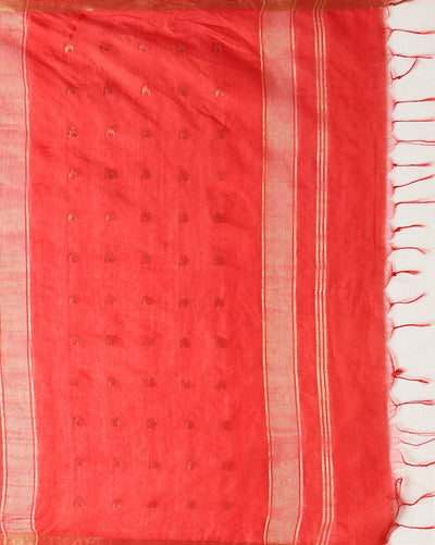 Indiehaat | Kota Silk Hand Dyed Plain Saree Red