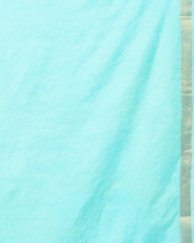 Indiehaat | Kota Silk Hand Dyed Jacquard Saree Blue