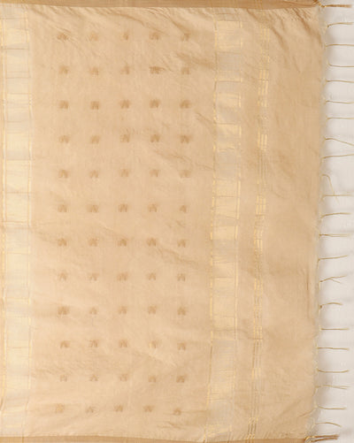 Indiehaat | Kota Silk Hand Dyed Jacquard Saree Beige