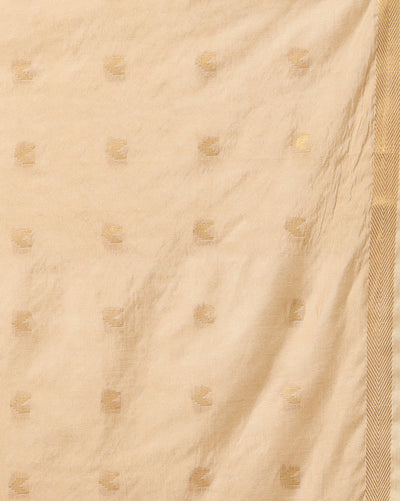 Indiehaat | Kota Silk Hand Dyed Jacquard Saree Beige