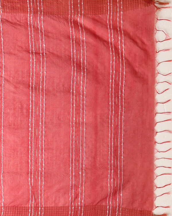 Indiehaat | Kota Silk Hand Dyed Jacquard Saree Brown