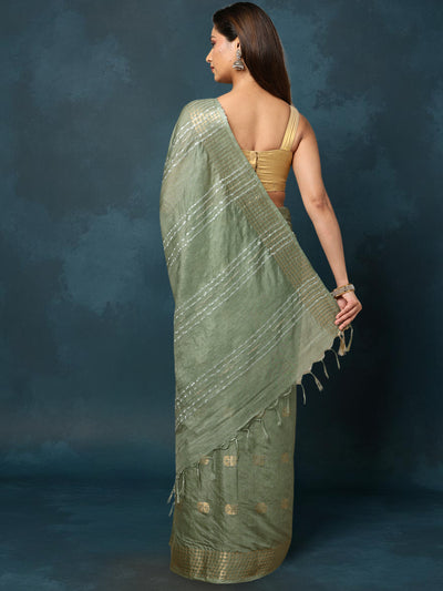 Indiehaat | Kota Silk Hand Dyed Kantha Saree Red