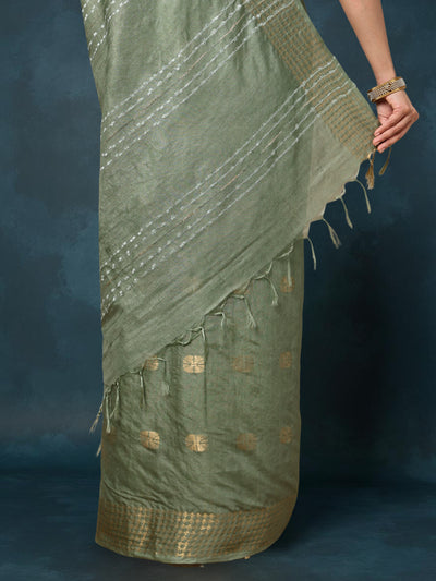 Indiehaat | Kota Silk Hand Dyed Kantha Saree Red