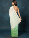 Indiehaat | Kota Silk Hand Dyed Kantha Saree Green