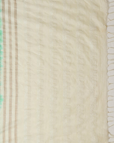 Indiehaat | Kota Silk Hand Dyed Kantha Saree Green