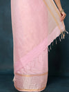 Indiehaat | Kota Silk Hand Dyed Kantha Saree Pink