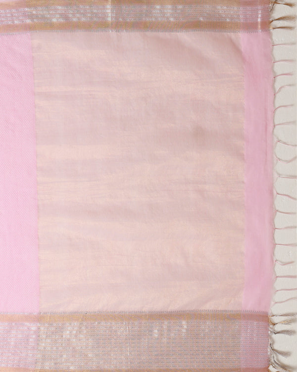 Indiehaat | Kota Silk Hand Dyed Kantha Saree Pink