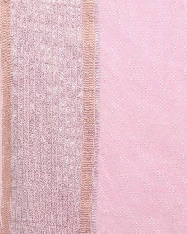 Indiehaat | Kota Silk Hand Dyed Kantha Saree Pink