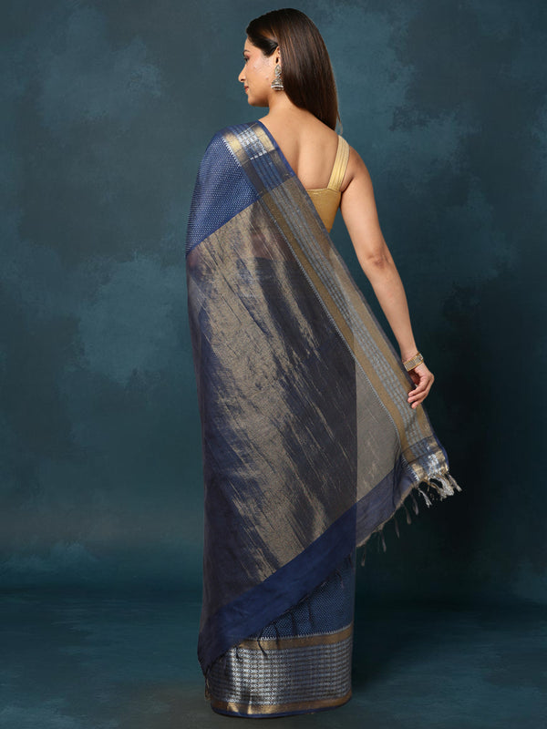 Indiehaat | Kota Silk Banarasi Border Hand Dyed Saree Pink