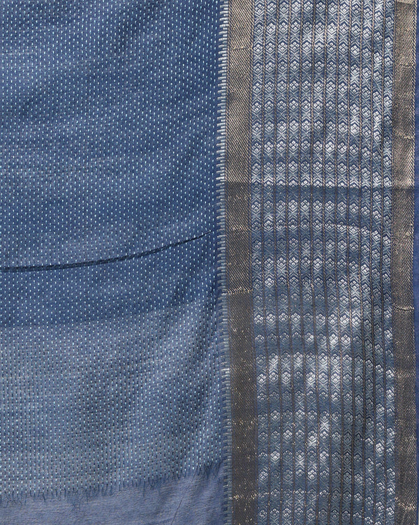 Indiehaat | Kota Silk Banarasi Border Hand Dyed Saree Pink