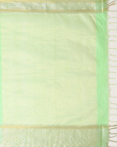 Indiehaat | Kota Silk Banarasi Border Hand Dyed Saree Blue