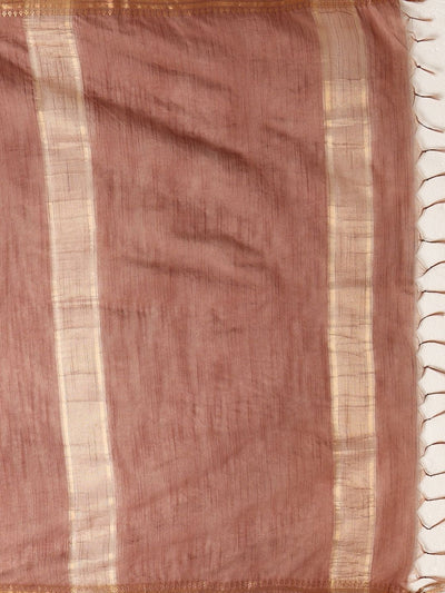 Indiehaat | Hand Dyed Kota Silk Check Saree Brown