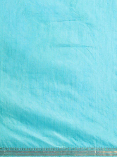 Indiehaat | Hand Dyed Kota Banarasi Silk Saree Blue