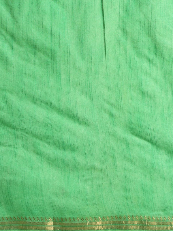 Indiehaat | Hand Dyed Kota Banarasi Silk Saree Green