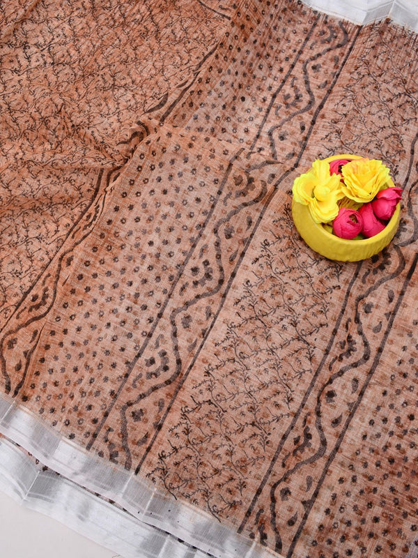 Indiehaat | Kota Doria Blockprint Saree 