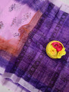 Indiehaat | Kota Doria Blockprint Saree Purple