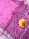 Indiehaat | Kota Doria Blockprint Saree Purple