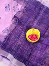 Indiehaat | Kota Doria Blockprint Saree Purple