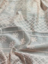 Indiehaat | Chikankari Pure Chanderi Silk Saree Peach