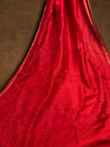 Indiehaat | Chikankari Pure Chanderi Silk Saree Red