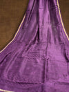 Indiehaat | Chikankari Pure Chanderi Silk Saree Violet