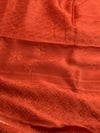 Indiehaat | Chikankari Pure Chanderi Silk Saree Orange