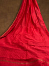 Indiehaat | Chikankari Pure Chanderi Silk Saree Red