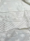 Indiehaat | Chikankari Pure Chanderi Silk Saree White