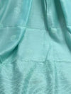 Indiehaat | Chikankari Pure Chanderi Silk Saree Green