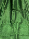 Indiehaat | Chikankari Pure Chanderi Silk Saree Green