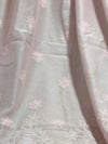 Indiehaat | Chikankari Pure Chanderi Silk Saree Pink