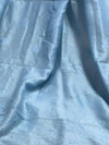 Indiehaat | Chikankari Pure Chanderi Silk Saree Blue