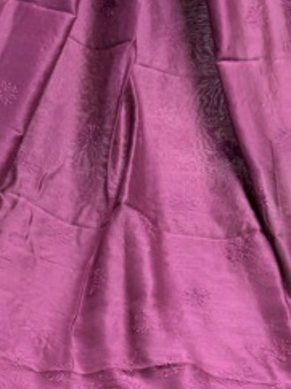 Indiehaat | Chikankari Pure Chanderi Silk Saree Purple