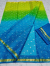 Indiehaat | Kota Silk Bandhej Saree Green Blue