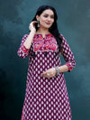 Indiehaat | Blockprint Cotton Long Kurta & Skirt Purple